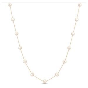 10k Rose Gold Pearl Stationary Necklace